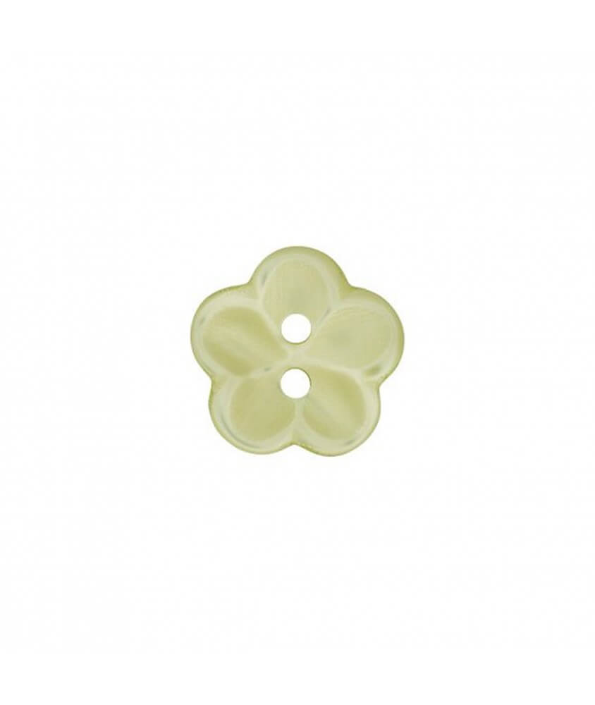 Boutons Fleurs Vertes 2 Trous 12 mm X 4 - Union Knopf