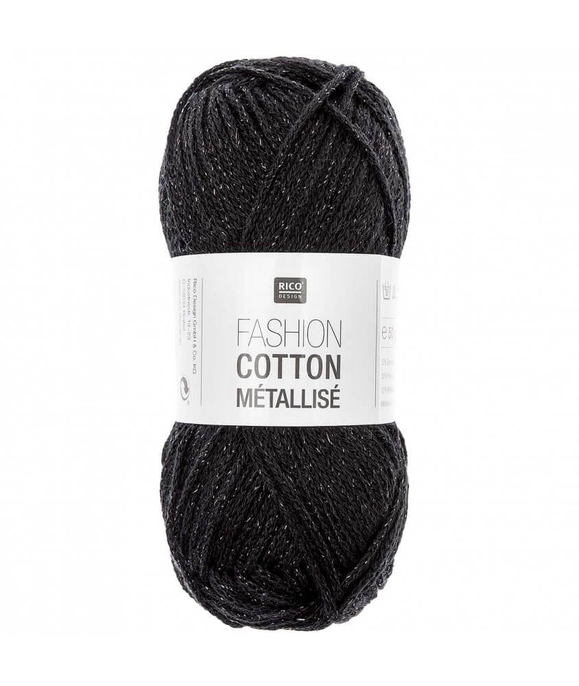 Fil à tricoter FASHION COTTON MÉTALLISÉ - Rico Design  06 noir