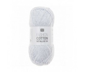 Fil à tricoter FASHION COTTON MÉTALLISÉ - Rico Design 012 blanc