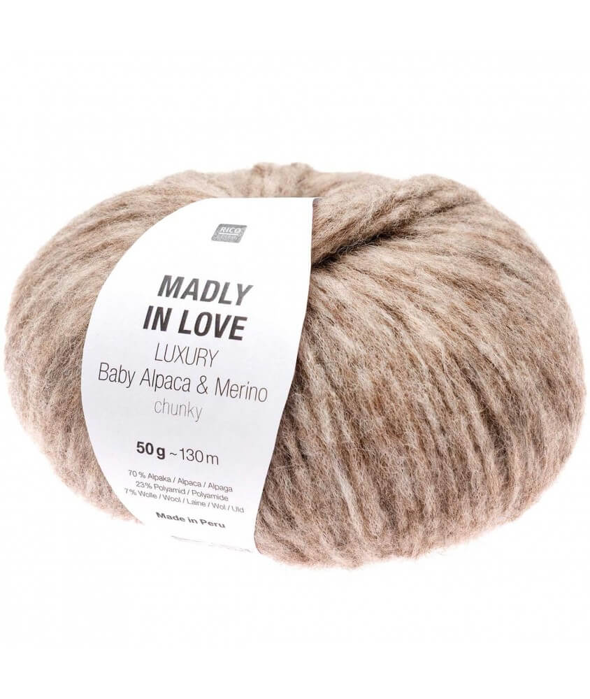 Alpaga et Mérino à tricoter MADLY IN LOVE - Rico Design marron beige 02 sperenza