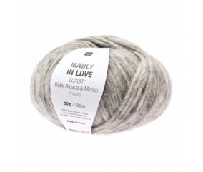Alpaga et Mérino à tricoter MADLY IN LOVE - Rico Design gris 03 sperenza