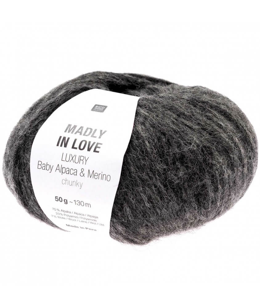 Alpaga et Mérino à tricoter MADLY IN LOVE - Rico Design gris anthracite 04 sperenza