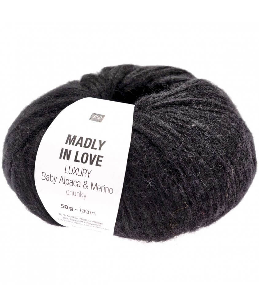 Alpaga et Mérino à tricoter MADLY IN LOVE - Rico Design noir 05 sperenza