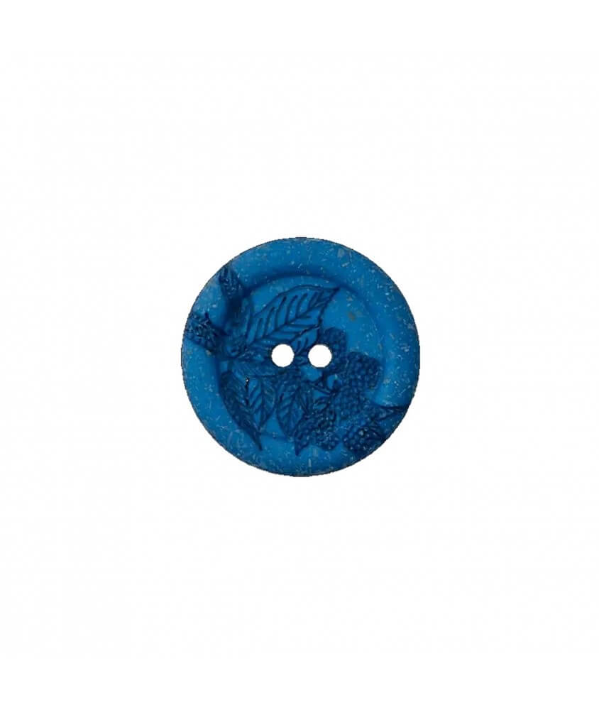 Bouton recyclé polyester motif fleur 2 trous 18 à 23mm - Prym bleu 18mm fleur
