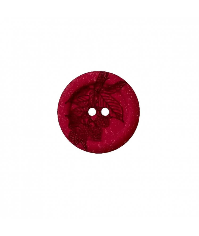 Bouton recyclé polyester motif fleur 2 trous 18 à 23mm - Prym rouge 23mm fleur