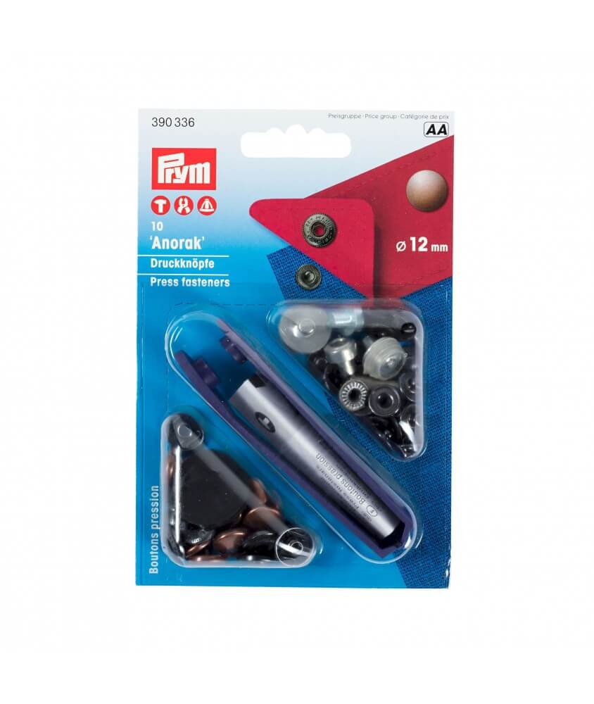 Bouton pression sans couture Anorak 12mm X 10 - Prym cuivre antique 390336