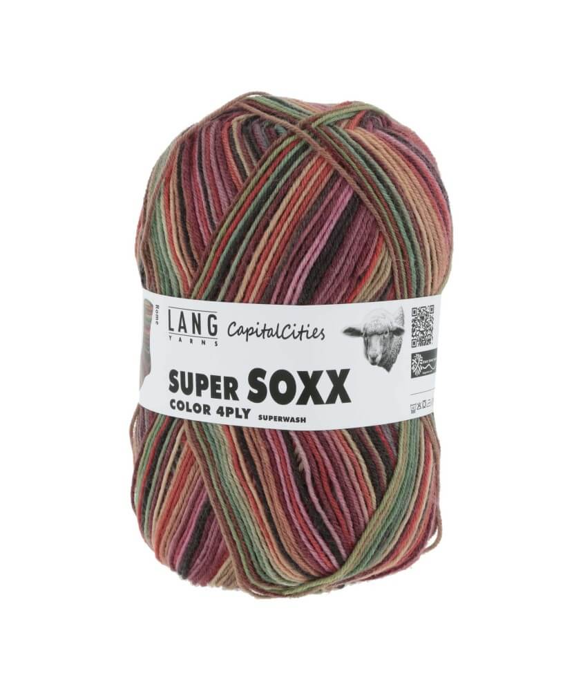 Laine à chaussettes à tricoter SUPER SOXX COLOR 4 Plis - 100GR - Lang Yarns