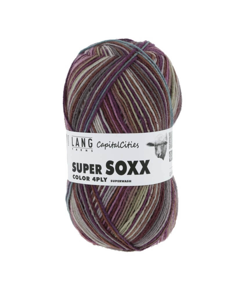 Laine à chaussettes à tricoter SUPER SOXX COLOR 4 Plis - 100GR - Lang Yarns