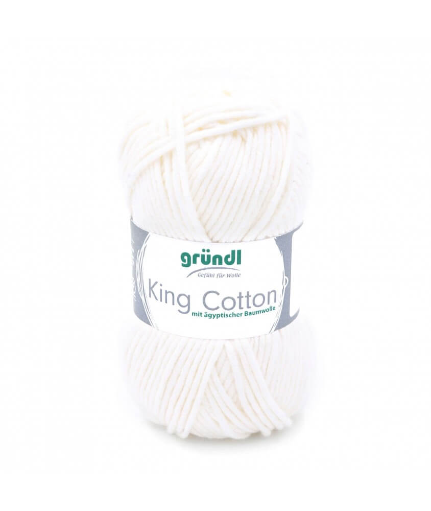 Pelote de Coton à tricoter KING COTTON - Grundl ECRU 02 SPERENZA