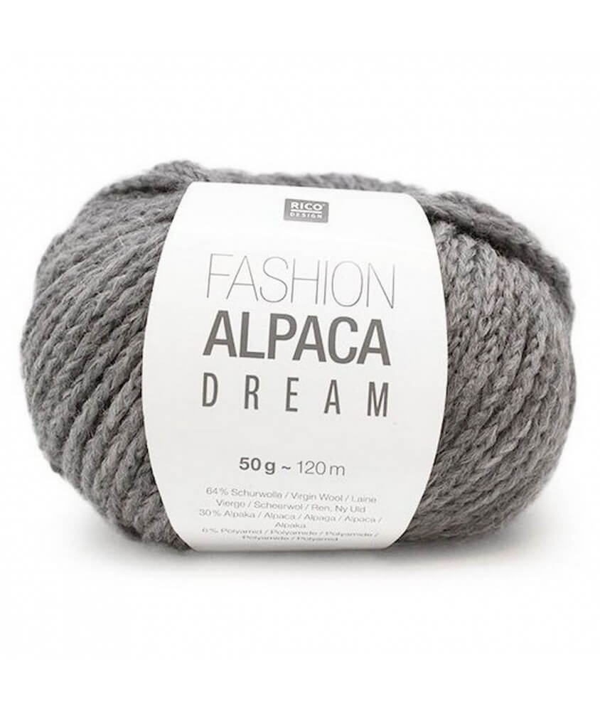 Pelote de laine à tricoter FASHION ALPACA DREAM - Rico Design gris 08 sperenza