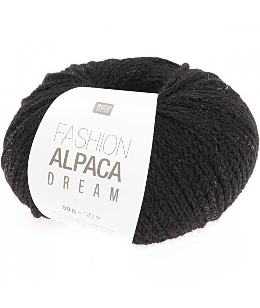 Pelote de laine à tricoter FASHION ALPACA DREAM - Rico Design noir 09 sperenza