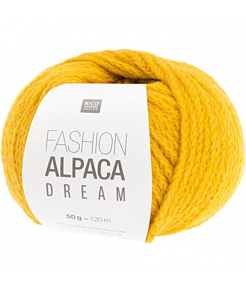 Pelote de laine à tricoter FASHION ALPACA DREAM - Rico Design jaune 12 sperenza