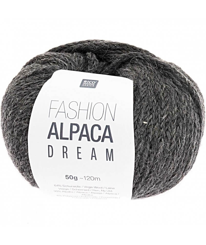 Pelote de laine à tricoter FASHION ALPACA DREAM - Rico Design gris anthracite 17 sperenza