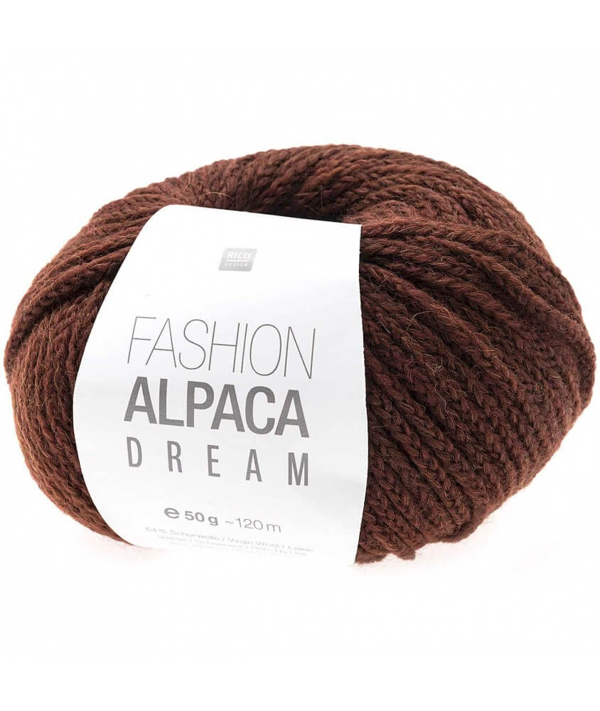 Pelote de laine à tricoter FASHION ALPACA DREAM 50GR - Rico Design marron fauve 19 sperenza