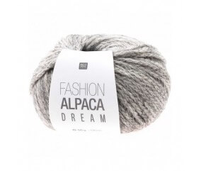 Pelote de laine à tricoter FASHION ALPACA DREAM 50GR - Rico Design gris argent duo 23 sperenza