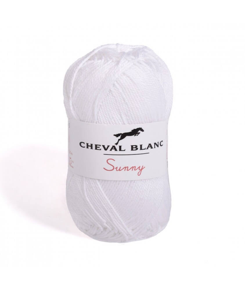 Pelote de coton à tricoter SUNNY UNI - Cheval blanc - PPSC Pelote de coton à tricoter SUNNY UNI - Cheval blanc - PPSC