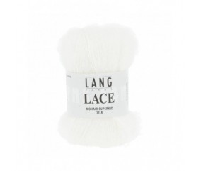 Mohair et soie à tricoter LACE 25 GR - Lang Yarns Sperenza blanc 01
