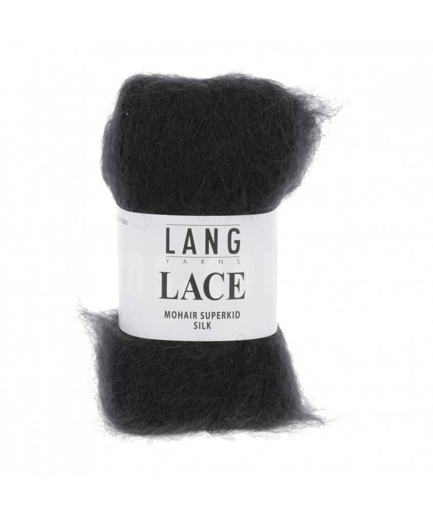 Mohair et soie à tricoter LACE 25 GR - Lang Yarns Sperenza noir 02