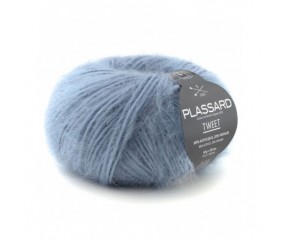 Pelote de mohair à tricoter Tweet - Plassard bleu 22 sperenza