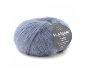 Pelote de mohair à tricoter Tweet - Plassard bleu 23 sperenza