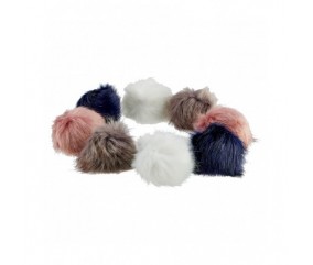 Assortiment de 8 POMPONS fausse fourrure diam. 120 mm - Prym