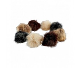 Assortiment de 8 POMPONS fausse fourrure diam. 120 mm - Prym