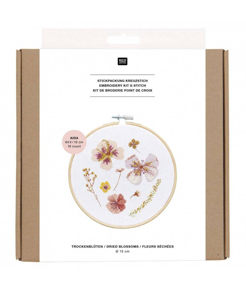 Kit de broderie fleurs séchées - Rico Design