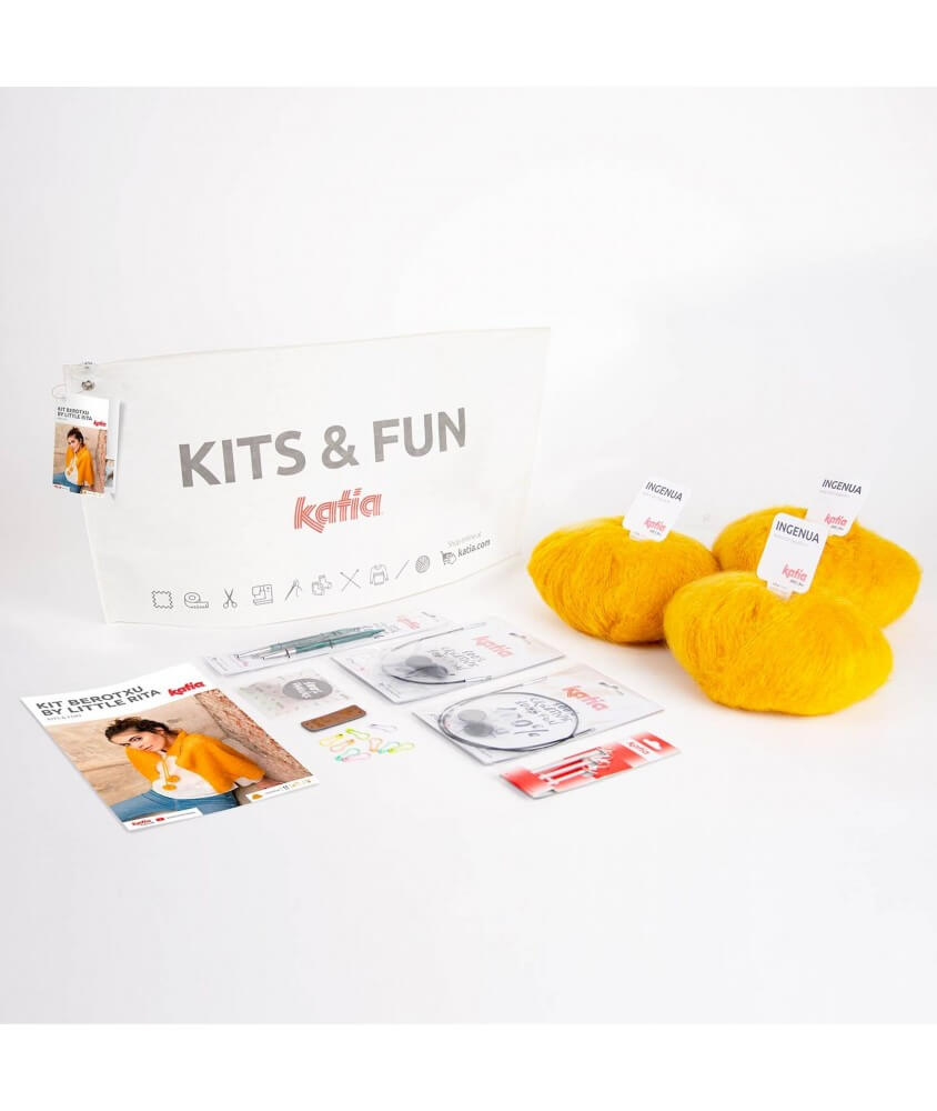 Kit Cape Femme avec Aiguilles Circulaires by Little Rita - Katia Kit Cape Femme avec Aiguilles Circulaires by Little Rita - Katia
