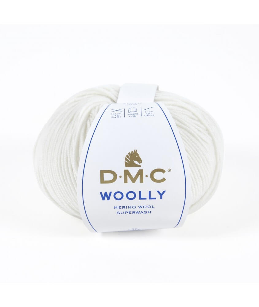 Pelote 100% laine Woolly - DMC blanc 01 sperenza