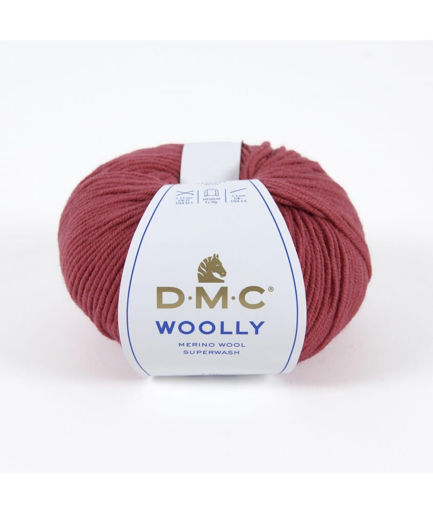 Pelote 100% laine Woolly - DMC rouge 55 sperenza