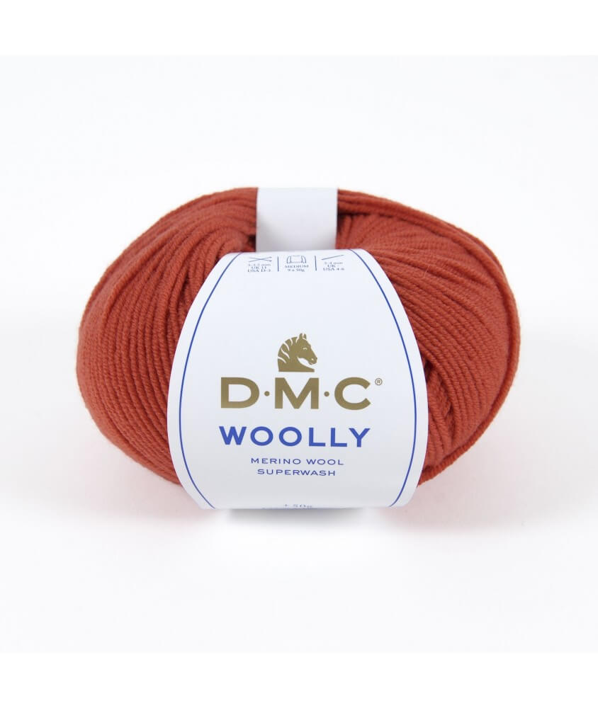 Pelote 100% laine Woolly - DMC rouge brique 51 sperenza