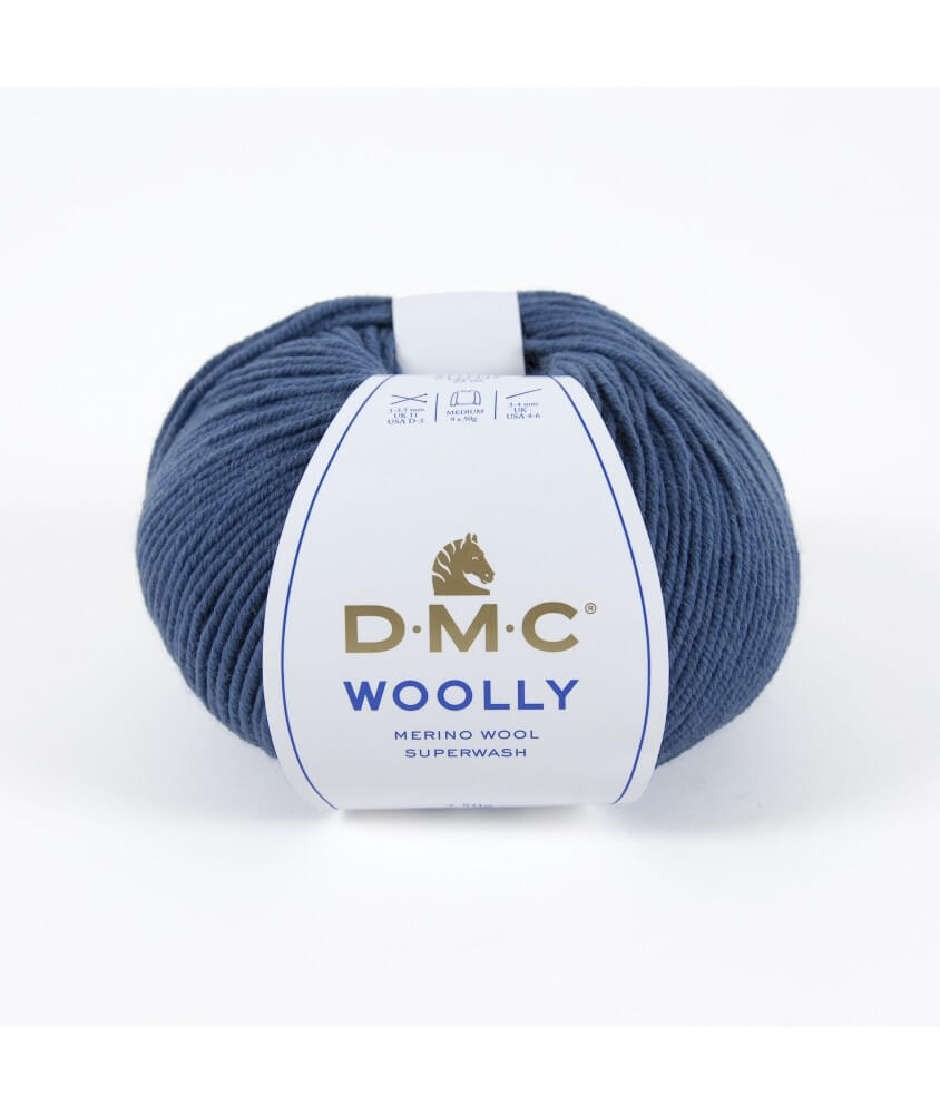 Pelote 100% laine Woolly - DMC bleu denim 75 sperenza
