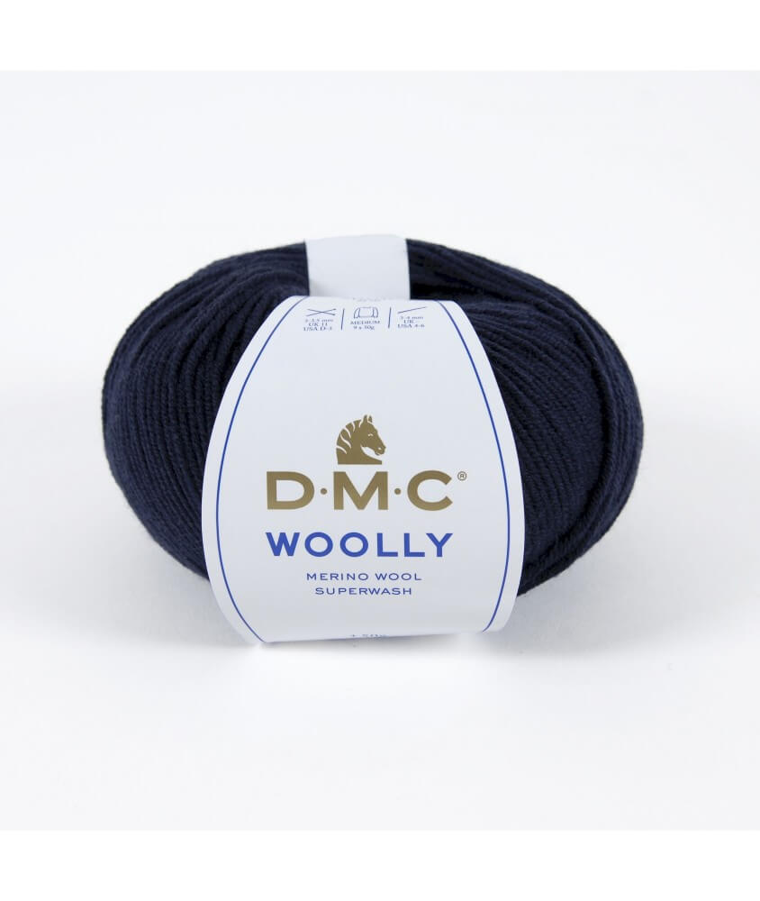Pelote 100% laine Woolly - DMC bleu marine 07 sperenza