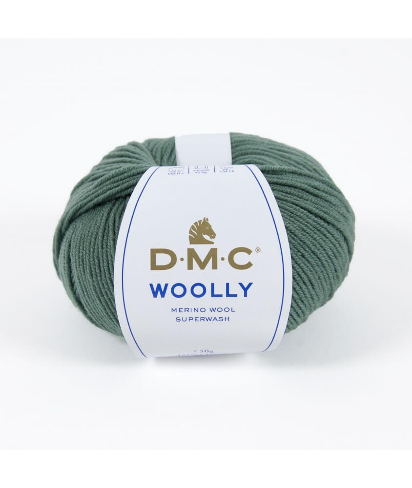 Pelote 100% laine Woolly - DMC vert fumée 87 sperenza
