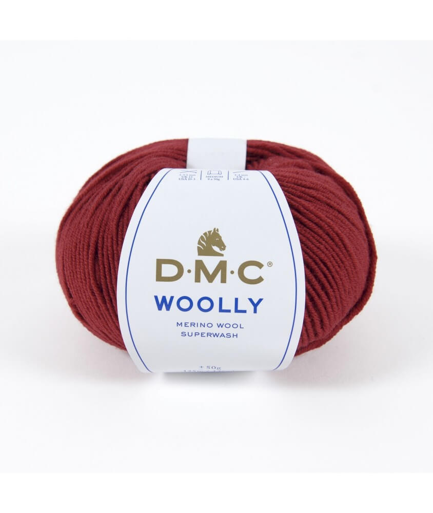 Pelote 100% laine Woolly - DMC rouge 52 sperenza