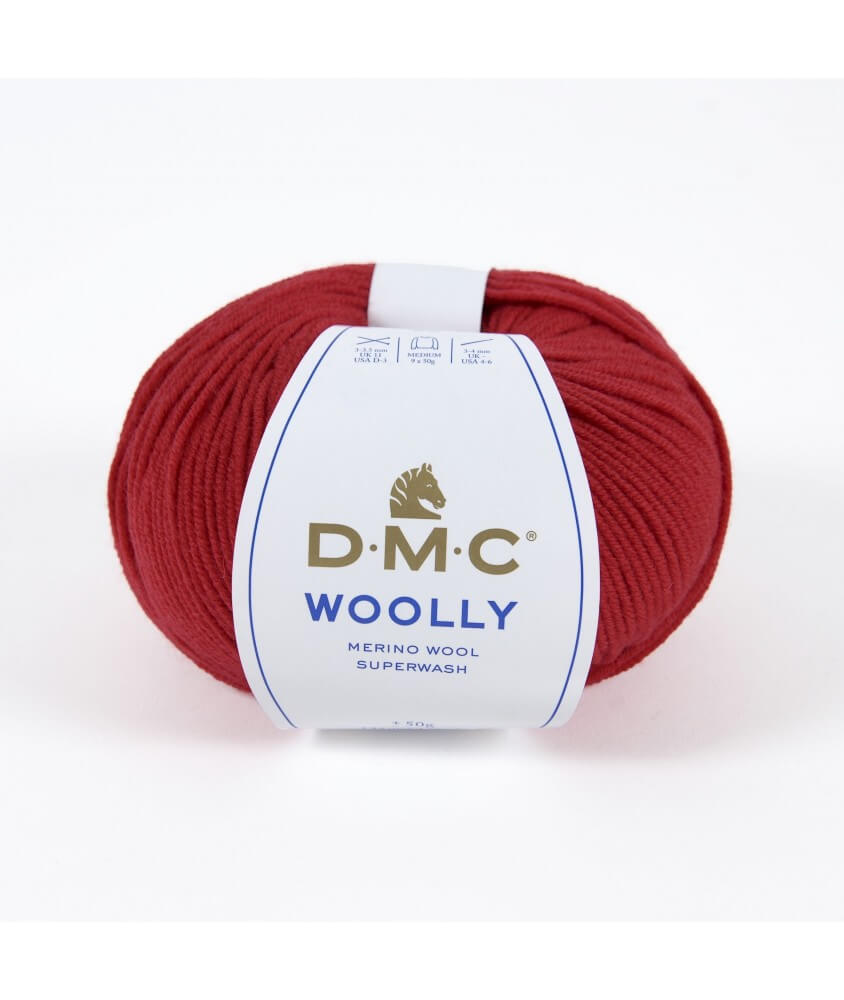 Pelote 100% laine Woolly - DMC rouge vif 58 sperenza
