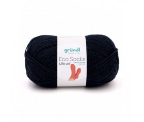 Laine à chaussettes à tricoter ECO SOCKS LIFE UNI - 100 GR - Grundl - certifiée Oeko-Tex 03 NOIR SPERENZA
