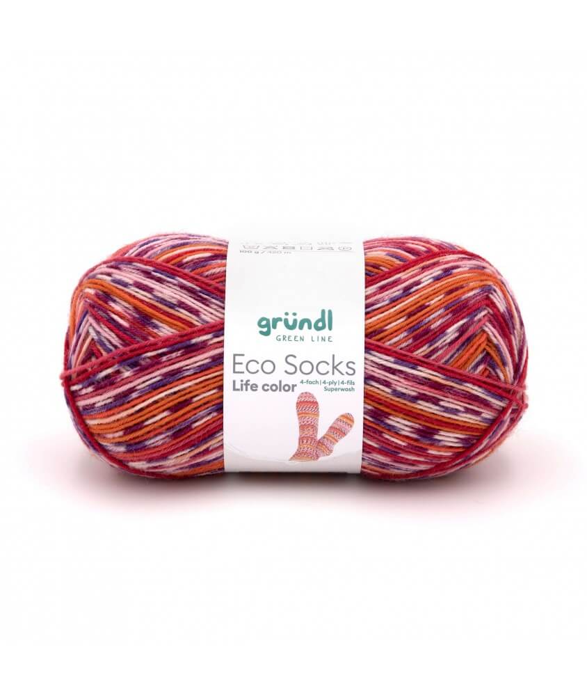 Laine à chaussettes à tricoter ECO SOCKS LIFE COLOR - 100 GR - Grundl - certifiée Oeko-Tex orange 02 sperenza Laine à chaussettes à tricoter ECO SOCKS LIFE COLOR - 100 GR - Grundl - certifiée Oeko-Tex orange 02 sperenza