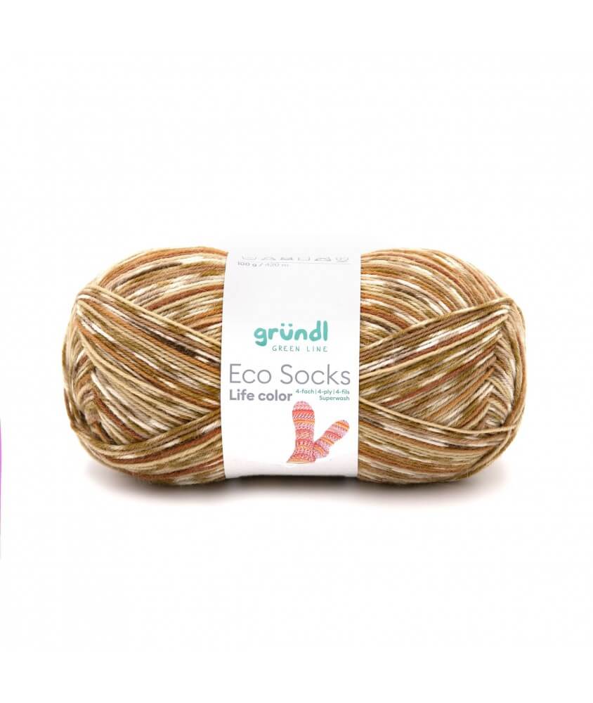 Laine à chaussettes à tricoter ECO SOCKS LIFE COLOR - 100 GR - Grundl - certifiée Oeko-Tex marron 04 sperenza Laine à chaussettes à tricoter ECO SOCKS LIFE COLOR - 100 GR - Grundl - certifiée Oeko-Tex marron 04 sperenza