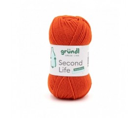 Fil à tricoter durable SECOND LIFE - Grundl - Certifié Oeko-Tex orange 05sperenza