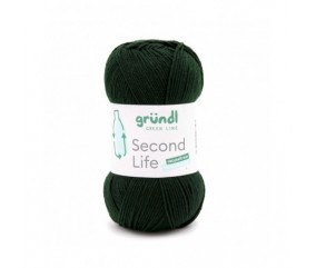 Fil à tricoter durable SECOND LIFE - Grundl -  vert 08 sperenzaertifié Oeko-Tex