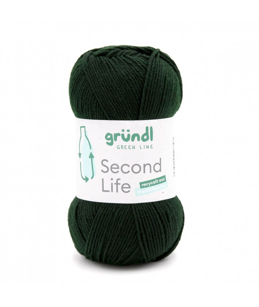 Fil à tricoter durable SECOND LIFE - Grundl -  vert 08 sperenzaertifié Oeko-Tex