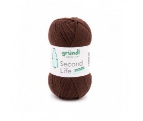 Fil à tricoter durable SECOND LIFE - Grundl - Certifié Oeko-Tex marron 10 sperenza