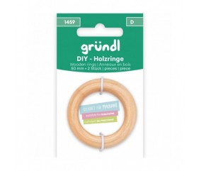 Lot 2 anneaux en bois DIY 50 mm - Grundl