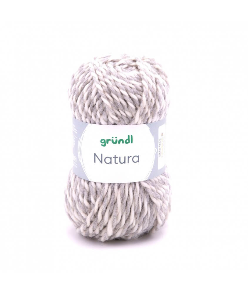 Pelote à tricoter 100% Laine Vierge NATURA - Grundl GRIS 01 SPERENZA