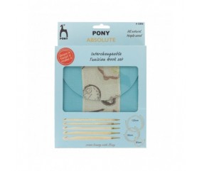  Set de crochet tunisien interchangeables pochette bleue - Pony