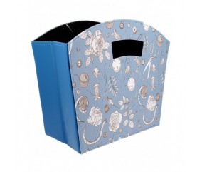 Boite de rangement pliable style couture bleu - Distrifil