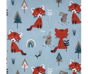 Tissu coton enfant Renard dans la Forêt
