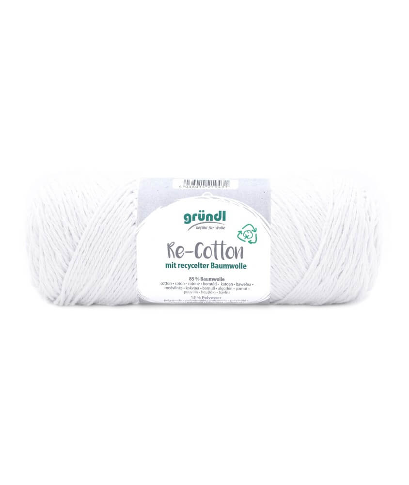 Pelote de coton Recyclé RE-COTTON macramé 100Gr - Grundl