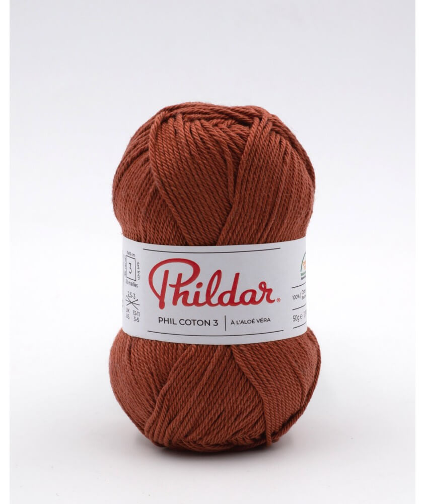 Fil coton à tricoter PHIL COTON 3 - Phildar - PPSC - certifié Oeko-Tex Fil coton à tricoter PHIL COTON 3 - Phildar - PPSC - certifié Oeko-Tex